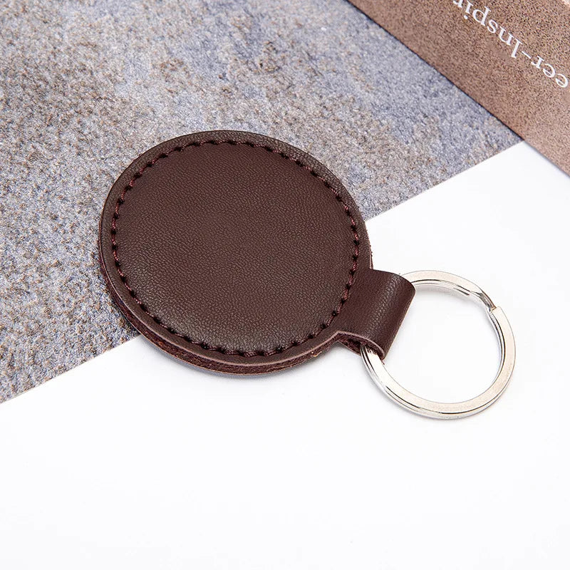 Round Leather Key Chain
