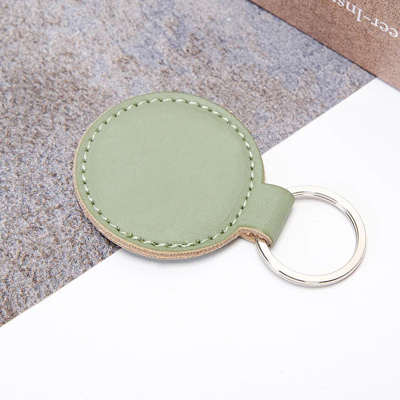 Round Leather Key Chain