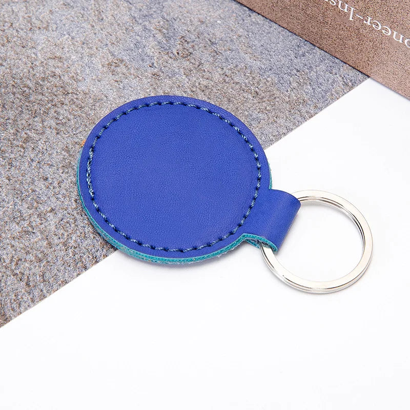 Round Leather Key Chain