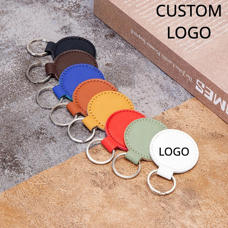 Round Leather Key Chain