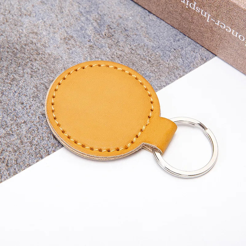 Round Leather Key Chain