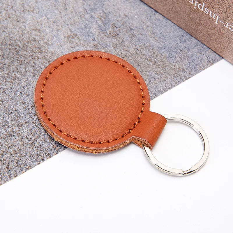Round Leather Key Chain