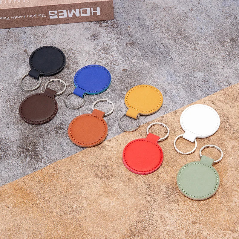 Round Leather Key Chain